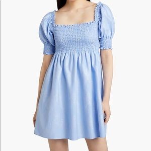 Hill House Athena Nap Dress - Light Blue Glitter Check